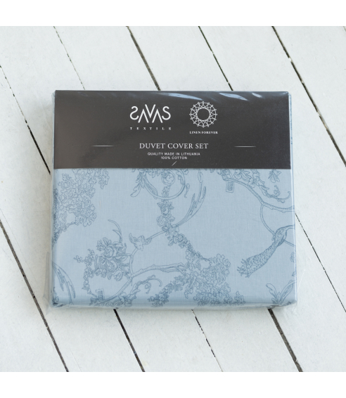 Patalynės komplektas „Toile de Jouy blue“. Bomull sängkläder