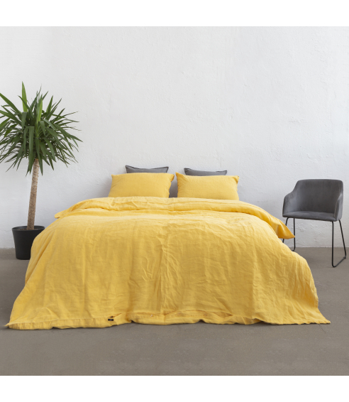 Lininė patalynė „Linen yellow“. Linne sängkläder