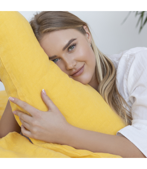 Lininė patalynė „Linen yellow“. Linne sängkläder