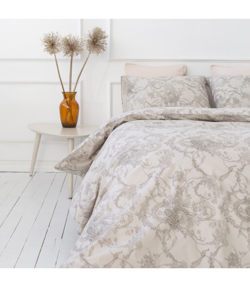 Patalynės komplektas „Toile de Jouy grey“. Bomull sängkläder