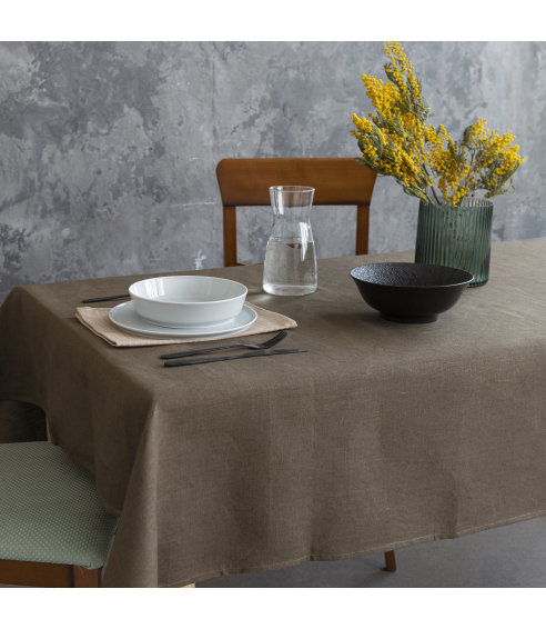 Bordsduk „Linen brown“. Linnedukar