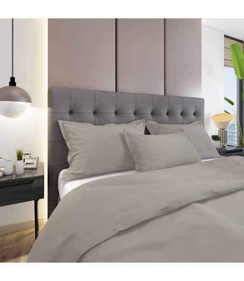 Premium satin påslakanset „Taupe“. Satin påslakan