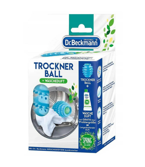 Torkbollar + mjukgörare „Dryer Balls Dr. Beckmann“. Rengöringsmedel