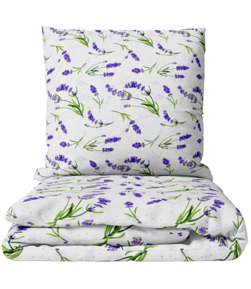 Påslakanset dubbelsäng „Lavender Breeze“. Bomull sängkläder