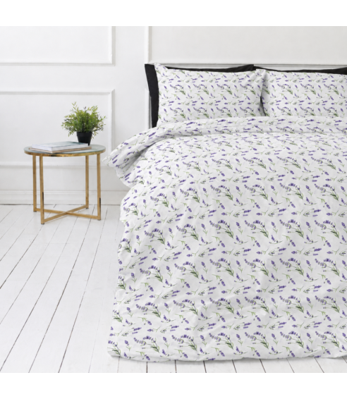 Påslakanset dubbelsäng „Lavender Breeze“. Bomull sängkläder
