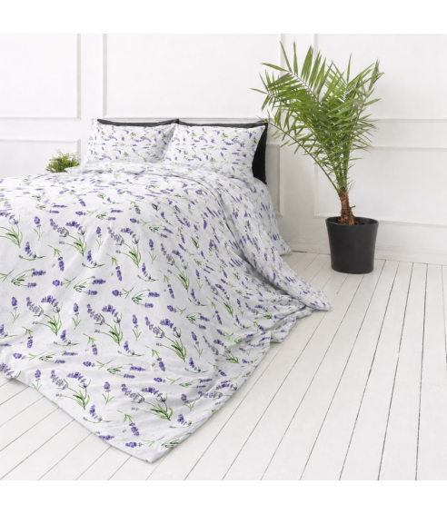 Påslakanset dubbelsäng „Lavender Breeze“. Bomull sängkläder
