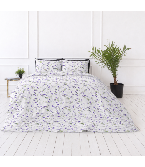 Påslakanset dubbelsäng „Lavender Breeze“. Bomull sängkläder