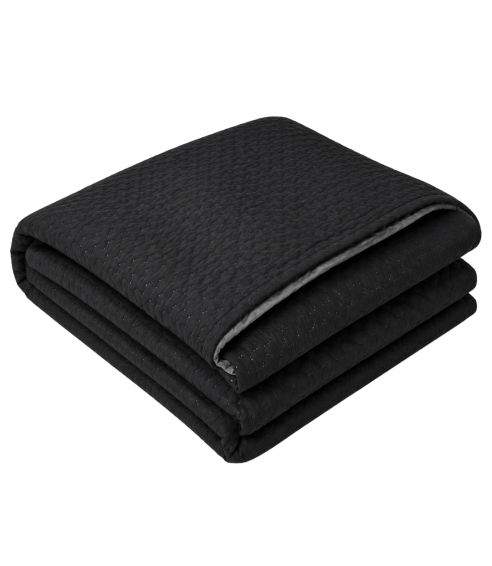 Dubbelsidigt överkast „Black trapuntino Bedspread“. Plädar