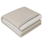Dubbelsidigt överkast „Cream trapuntino Bedspread“. Plädar, 170x250 cm, 200x250 cm. Krämfärgat överkast med små rektangulära mönster.