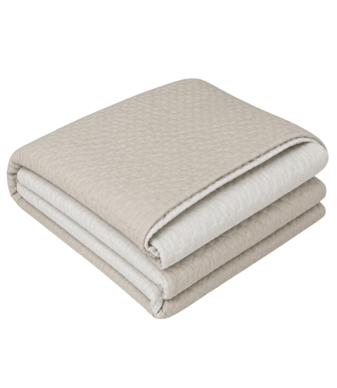 Dubbelsidigt överkast „Cream trapuntino Bedspread“. Plädar