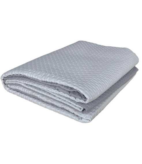Dubbelsidigt överkast „Grey trapuntino Bedspread“. Plädar