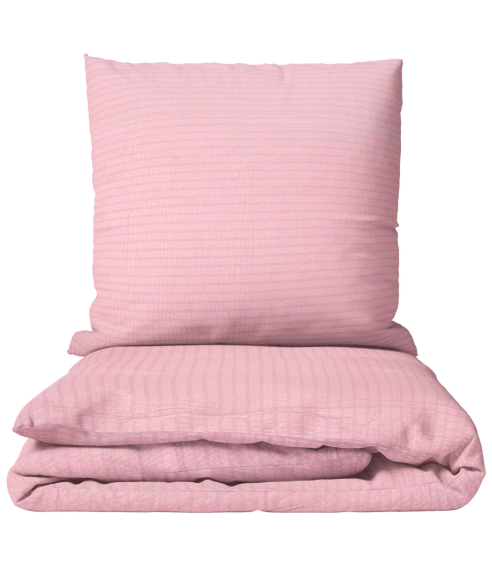 Påslakanset i bomulls bäckebölja „Kora Dusty Rose“. Bomull sängkläder