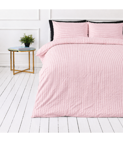 Påslakanset i bomulls bäckebölja „Kora Dusty Rose“. Bomull sängkläder