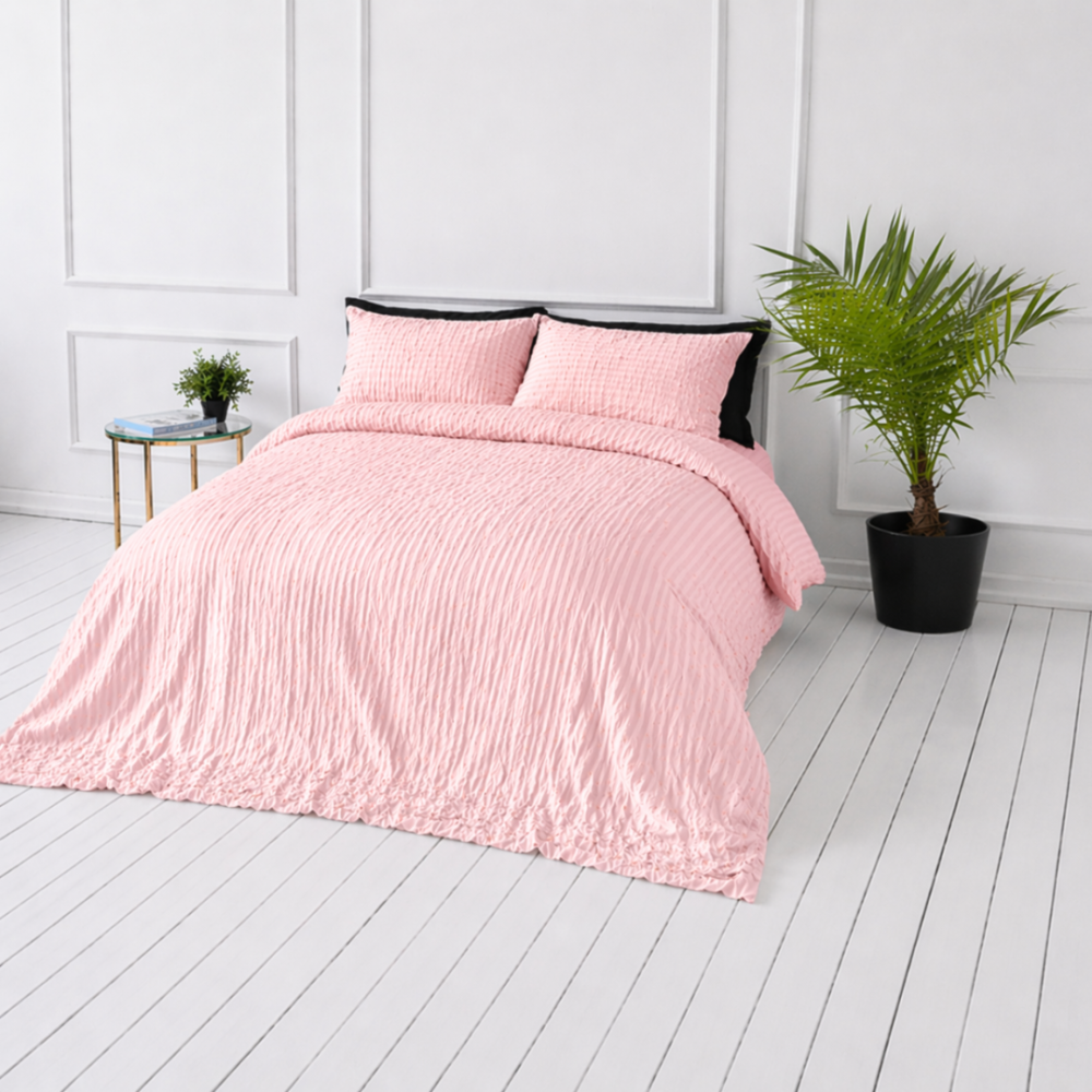 Påslakanset i bomulls bäckebölja „Kora Dusty Rose“. Rosa sängkläder, 140x200 cm, 150x200 cm, 160x200 cm, 180x200 cm, 200x200 cm, 200x220 cm Påslakanset i bomulls bäckebölja „Kora Dusty Rose“. Rosa sängkläder, 140x200 cm, 150x200 cm, 160x200 cm, 180x200 cm, 200x200 cm, 200x220 cm