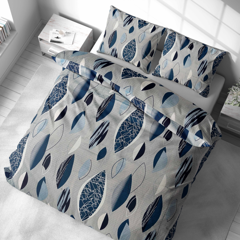 Bäckebölja påslakanset „Kora Indigo Drift“. Grå sängkläder, 140x200 cm, 160x200 cm, 200x200 cm, 200x220 cm, 240x220 cm Bäckebölja påslakanset „Kora Indigo Drift“. Grå sängkläder, 140x200 cm, 160x200 cm, 200x200 cm, 200x220 cm, 240x220 cm