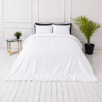 Bäckebölja påslakanset „Kora White“. Enfärgade sängkläder, 140x200 cm, 150x200 cm, 160x200 cm, 180x200 cm, 200x200 cm, 200x220 cm, 240x220 cm