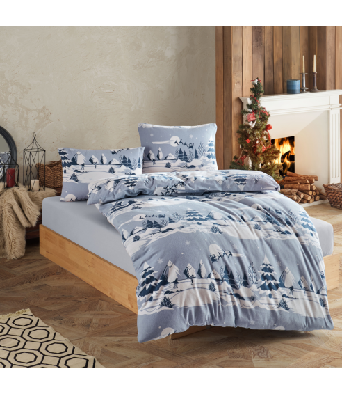 Kalėdinė patalynė „Snowy blue“. Bomull sängkläder