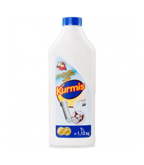 Avloppsrens vätska „Kurmis liquid 1 l“. Rengöringsmedel