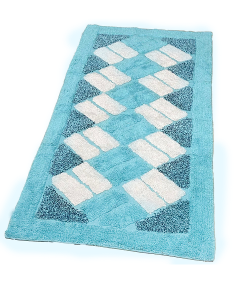 Matta „Blue Diamond Mosaic Rug“. Badrumsmattor