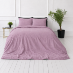 Linne sängkläder „Linen Blushfade“. Påslakanset 150x210, 140x200 cm, 150x200 cm, 160x200 cm, 180x200 cm, 200x200 cm, 200x220 cm, 240x220 cm. Sängkläder i pastellfärgad druvlila ton med lätt texturerad yta.