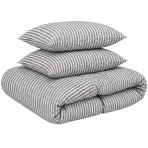 Linne sängkläder „Linen Grey Stripes“. Påslakanset 150x210, 140x200 cm, 150x200 cm, 160x200 cm, 180x200 cm, 200x200 cm, 200x220 cm, 240x220 cm. Gråvitt bäddset med smala vertikala ränder. Linne sängkläder „Linen Grey Stripes“. Påslakanset 150x210, 140x200 cm, 150x200 cm, 160x200 cm, 180x200 cm, 200x200 cm, 200x220 cm, 240x220 cm. Gråvitt bäddset med smala vertikala ränder.