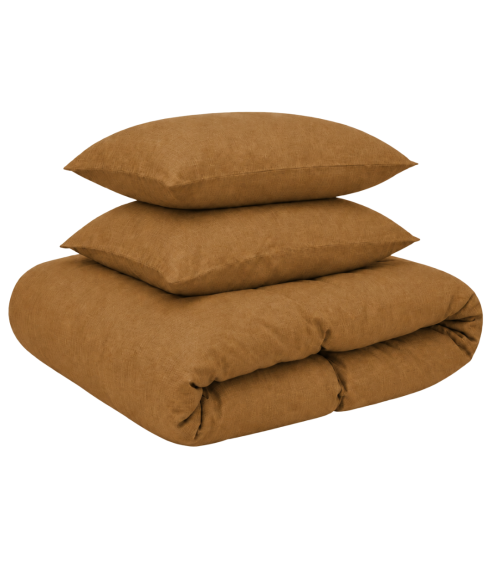 Linne sängkläder „Linen Mustard“. Linne sängkläder