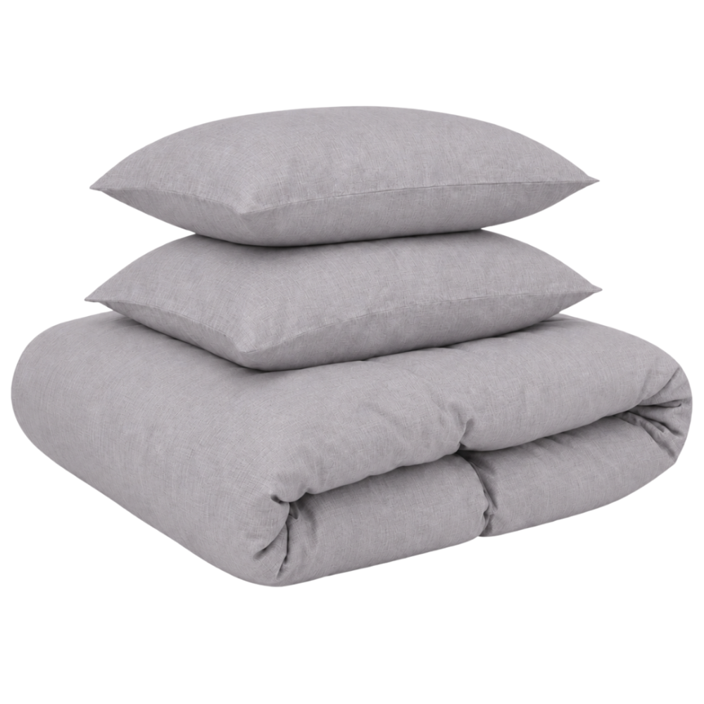 Linne sängkläder „Linen Pearl“. Påslakanset 150x210, 140x200 cm, 150x200 cm, 160x200 cm, 180x200 cm, 200x200 cm, 200x220 cm, 240x220 cm. Ljusgrått bäddset med lila underton och subtil enfärgad design. Linne sängkläder „Linen Pearl“. Påslakanset 150x210, 140x200 cm, 150x200 cm, 160x200 cm, 180x200 cm, 200x200 cm, 200x220 cm, 240x220 cm. Ljusgrått bäddset med lila underton och subtil enfärgad design.