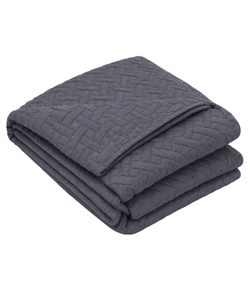 Överkast „Bedspread Graphite“. Plädar
