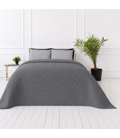 Överkast „Bedspread Graphite“. Plädar