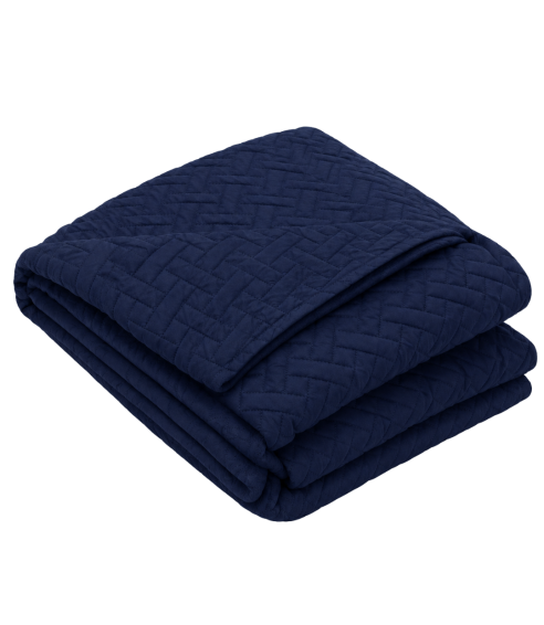 Överkast „Bedspread Navy“. Plädar