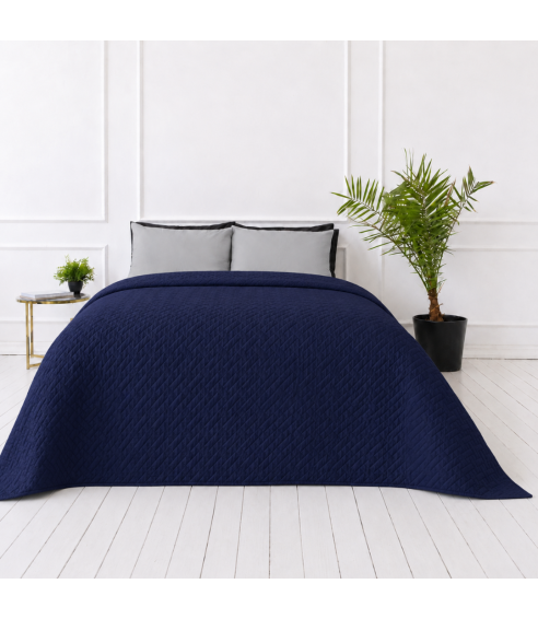 Överkast „Bedspread Navy“. Plädar