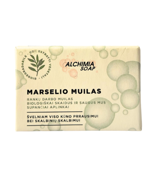 Marseilletvål „Marseille soap Alchimia“. Tvål