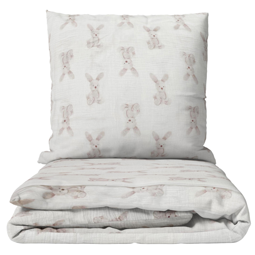 Muslin sängkläder “Sweet Bunny Rest”. Mönstrade sängkläder, 140x200 cm, 160x200 cm Muslin sängkläder “Sweet Bunny Rest”. Mönstrade sängkläder, 140x200 cm, 160x200 cm