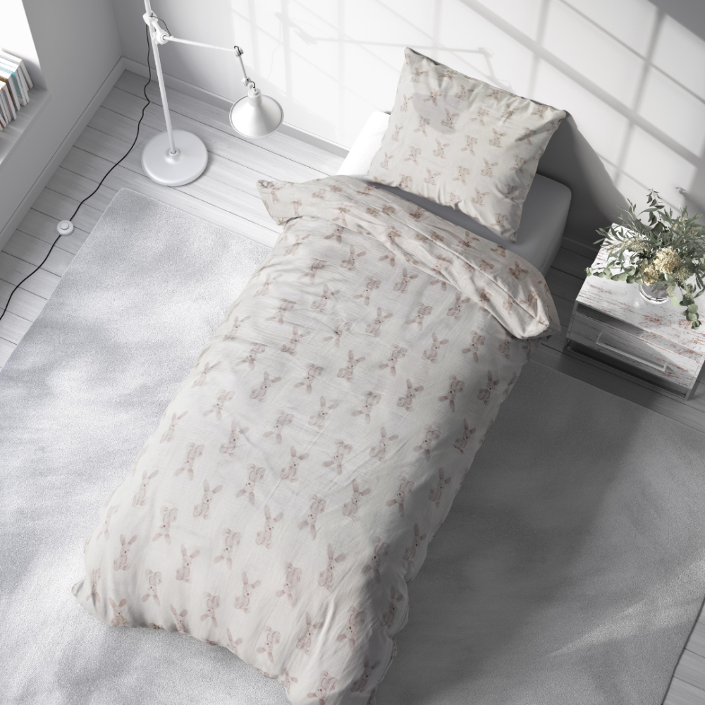Muslin sängkläder “Sweet Bunny Rest”. Mönstrade sängkläder, 140x200 cm, 160x200 cm Muslin sängkläder “Sweet Bunny Rest”. Mönstrade sängkläder, 140x200 cm, 160x200 cm