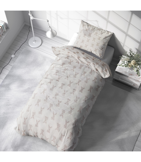 Muslin sängkläder “Sweet Bunny Rest”. Bomull sängkläder