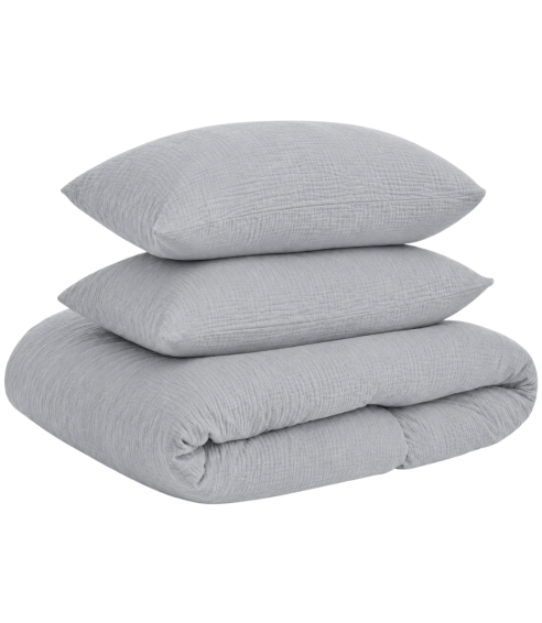 Påslakanset muslin „Grey muslin“. Påslakanset 200x200