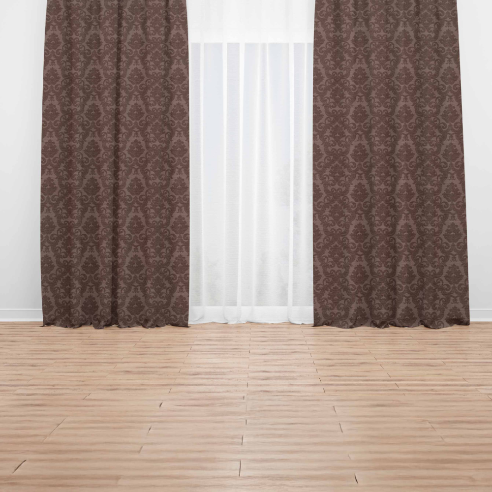 Mörkläggningsgardiner „Brown baroque curtain“, 140x270 cm Mörkläggningsgardiner „Brown baroque curtain“, 140x270 cm