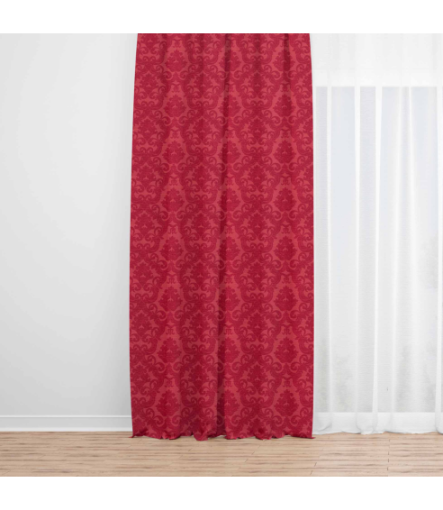 Mörkläggningsgardiner „Red baroque curtain“. Gardiner