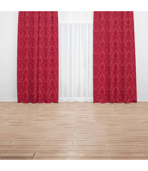 Mörkläggningsgardiner „Red baroque curtain“. Gardiner