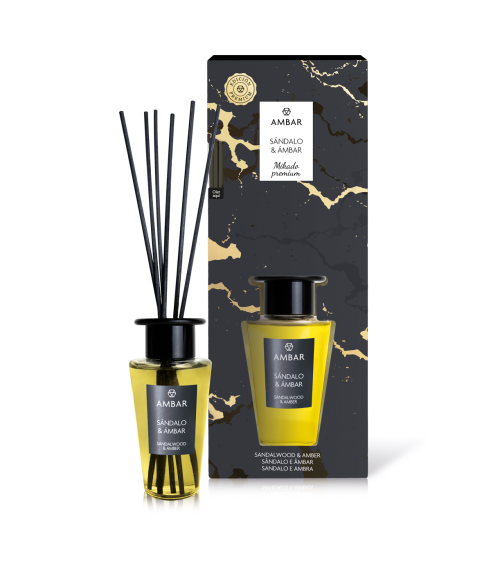 Doftpinnar „Sandalwood & Amber“. Hemdoft