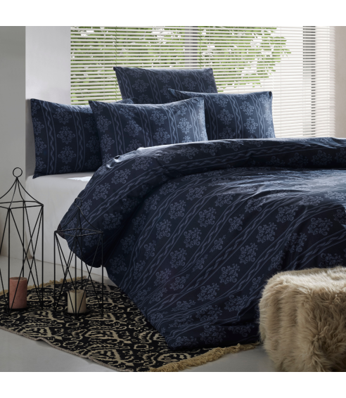 Påslakanset „Bailey Blue“. Bomull sängkläder