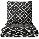 Påslakanset „Black Retro Rings“. Sängkläder 155x200, 140x200 cm, 150x200 cm, 160x200 cm, 180x200 cm, 200x200 cm, 200x220 cm, 240x220 cm