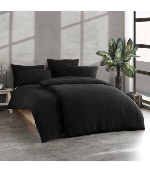 Påslakanset „Black Stone Washed“. Bomull sängkläder