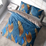Påslakanset „Blufusion“. Sängkläder med växtmotiv, 200x220 cm Påslakanset „Blufusion“. Sängkläder med växtmotiv, 200x220 cm