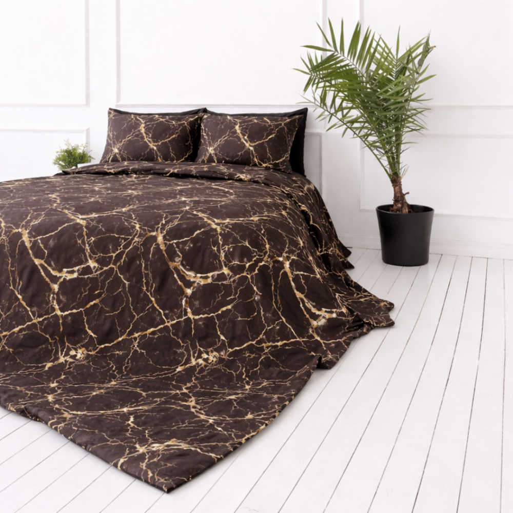 Påslakanset „Bronze Marble“. Sängkläder 155x200, 140x200 cm, 150x200 cm, 160x200 cm, 180x200 cm, 200x200 cm, 200x220 cm, 240x220 cm