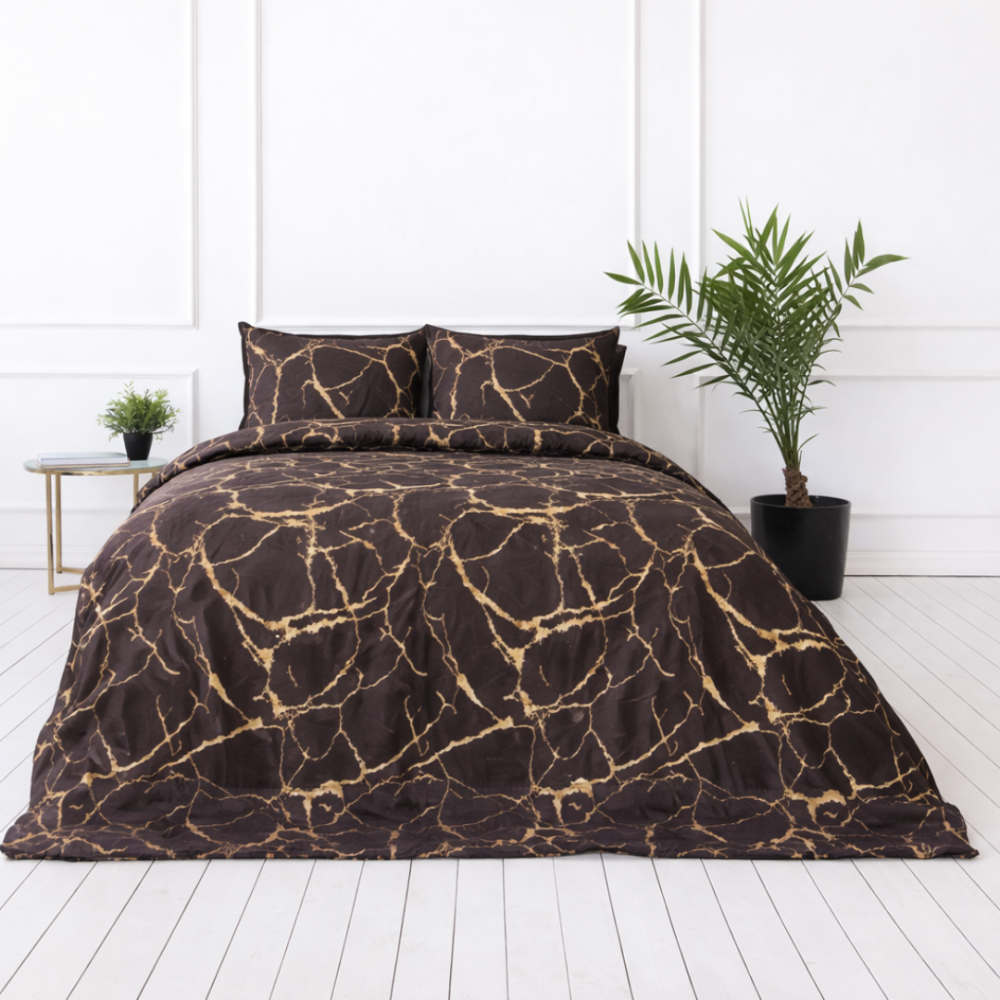 Påslakanset „Bronze Marble“. Sängkläder 155x200, 140x200 cm, 150x200 cm, 160x200 cm, 180x200 cm, 200x200 cm, 200x220 cm, 240x220 cm