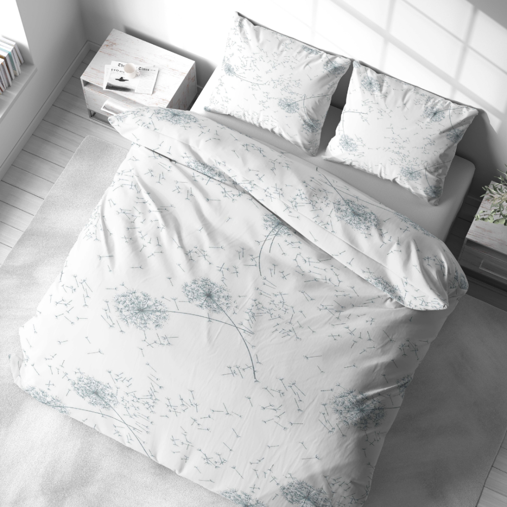 Påslakanset „Dandelion puff“. Sängkläder 155x200, 140x200 cm, 150x200 cm, 160x200 cm, 180x200 cm, 200x200 cm, 200x220 cm Påslakanset „Dandelion puff“. Sängkläder 155x200, 140x200 cm, 150x200 cm, 160x200 cm, 180x200 cm, 200x200 cm, 200x220 cm