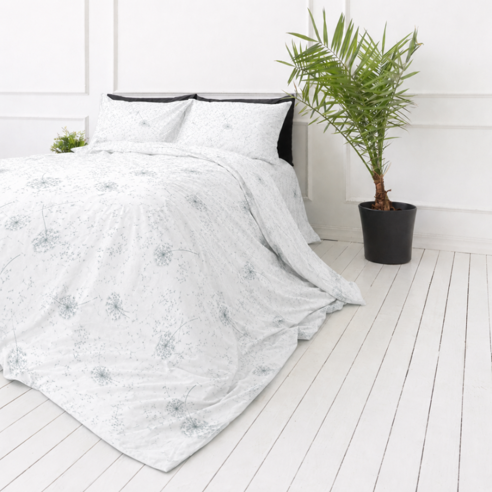 Påslakanset „Dandelion puff“. Sängkläder 155x200, 140x200 cm, 150x200 cm, 160x200 cm, 180x200 cm, 200x200 cm, 200x220 cm Påslakanset „Dandelion puff“. Sängkläder 155x200, 140x200 cm, 150x200 cm, 160x200 cm, 180x200 cm, 200x200 cm, 200x220 cm