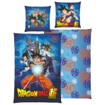 Påslakanset „Dragon Ball Super“. Sängkläder barn, 135x200 cm. Blå dragon ball super-design med färgglada animekaraktärer och en färgstark logotyp Påslakanset „Dragon Ball Super“. Sängkläder barn, 135x200 cm. Blå dragon ball super-design med färgglada animekaraktärer och en färgstark logotyp