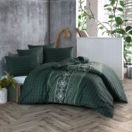 Påslakanset „Flavio Green“. Mönstrade sängkläder, 200x200 cm, 200x220 cm Påslakanset „Flavio Green“. Mönstrade sängkläder, 200x200 cm, 200x220 cm
